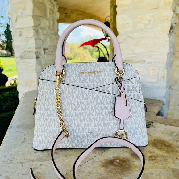 Michael Kors Dome Medium Signature Satchel&wallet powdered blush NWT - Picture 7 of 15